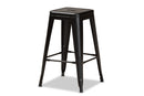 Geralyn Industrial Black Finished Metal 4Pc Stackable Counter Stool Set Baxton