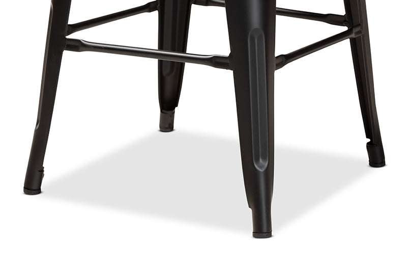 Geralyn Modern and Contemporary Industrial Black Finished Metal 4-Piece Stackable Counter Stool Set