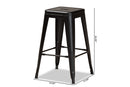 Geralyn Industrial Black Finished Metal 4Pc Stackable Counter Stool Set Baxton