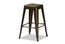 Geralyn Industrial Gunmetal Finished Metal 4Pc Stackable Counter Stool Set Baxton