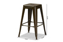 Geralyn Industrial Gunmetal Finished Metal 4Pc Stackable Counter Stool Set Baxton