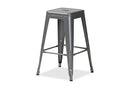 Geralyn Industrial Gray Finished Metal 4Pc Stackable Counter Stool Set Baxton