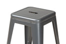 Geralyn Industrial Gray Finished Metal 4Pc Stackable Counter Stool Set Baxton