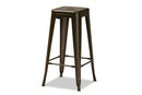 Geralyn Industrial Gunmetal Finished Metal 4Pc Stackable Bar Stool Set Baxton