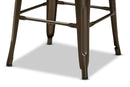 Geralyn Industrial Gunmetal Finished Metal 4Pc Stackable Bar Stool Set Baxton