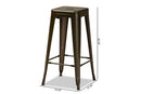 Geralyn Industrial Gunmetal Finished Metal 4Pc Stackable Bar Stool Set Baxton