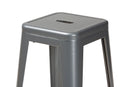Geralyn Industrial Gray Finished Metal 4Pc Stackable Bar Stool Set Baxton