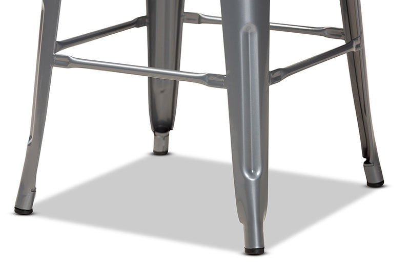 Geralyn Modern and Contemporary Industrial Gray Finished Metal 4-Piece Stackable Bar Stool Set