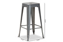 Geralyn Industrial Gray Finished Metal 4Pc Stackable Bar Stool Set Baxton