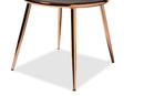 Bowie Gray Velvet Fabric Rose Gold Finished Metal 2Pc Dining Chair Set Baxton