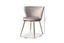 Bowie Gray Velvet Fabric Rose Gold Finished Metal 2Pc Dining Chair Set Baxton