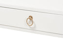 Caitlin White and Gold Metal 2-Drawer Console Table Baxton