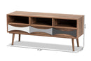 Herrara Natural Brown Finished and Multi-Colored Wood 3-Drawer TV Stand Baxton