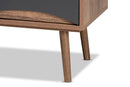 Herrara Natural Brown Finished and Multi-Colored Wood 3-Drawer TV Stand Baxton