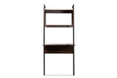 Jacek Walnut Brown and Black Metal Display Shelf w/Desk Baxton