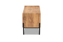 Kalena Industrial Natural Brown and Black Metal 2-Door TV Stand Baxton