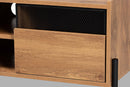 Kalena Industrial Natural Brown and Black Metal 2-Door TV Stand Baxton