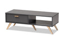 Yori Dark Gray and Gold Coffee Table Baxton