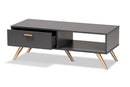 Yori Dark Gray and Gold Coffee Table Baxton