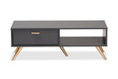 Yori Dark Gray and Gold Coffee Table Baxton