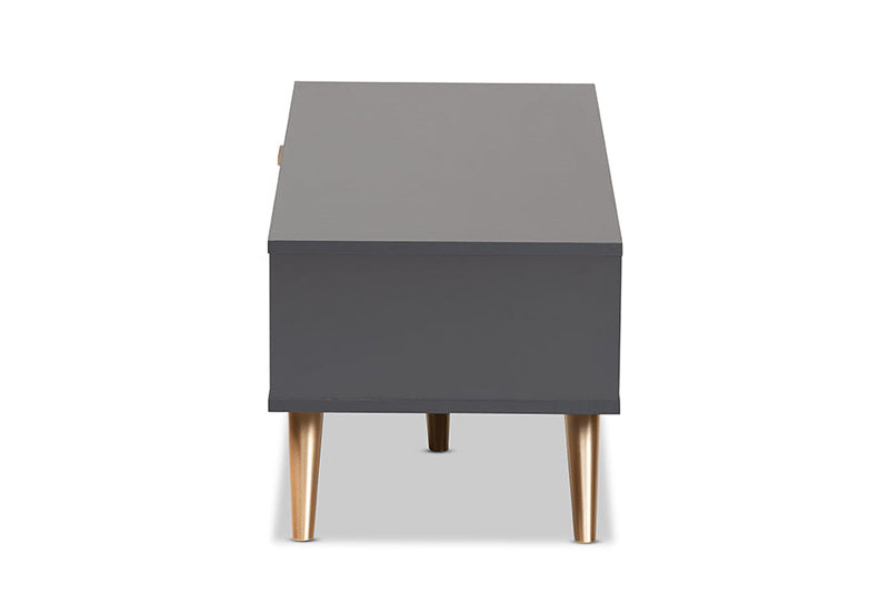 Yori Dark Gray and Gold Coffee Table Baxton