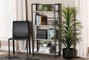 Yareli Light Gray and Black Metal 4-Tier Display Shelf Baxton