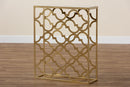 Gowan Gold Finished Metal Console Table w/Marble Tabletop Baxton