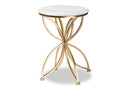 Alan Gold Finished Metal End Table w/Marble Tabletop Baxton