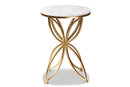 Alan Gold Finished Metal End Table w/Marble Tabletop Baxton