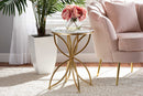 Alan Gold Finished Metal End Table w/Marble Tabletop Baxton
