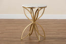 Alan Gold Finished Metal End Table w/Marble Tabletop Baxton