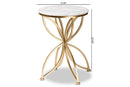 Alan Gold Finished Metal End Table w/Marble Tabletop Baxton