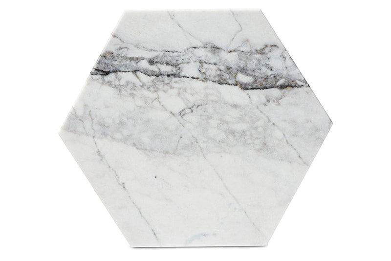Sussie Gold Metal End Table w/Marble Tabletop Baxton