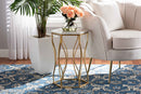 Sussie Gold Metal End Table w/Marble Tabletop Baxton