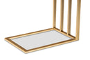 Lombok Gold Finished Metal C Shaped End Table w/Marble Tabletop Baxton
