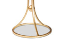 Dylin Gold Finished Metal End Table w/Marble Tabletop Baxton