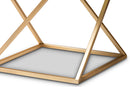 Elizabeth Gold Finished Metal End Table w/Marble Tabletop Baxton
