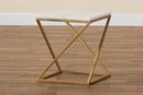 Elizabeth Gold Finished Metal End Table w/Marble Tabletop Baxton
