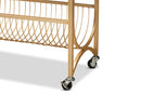 Lochlan Gold Finished Metal Wine Cart w/Marble Tabletop Baxton
