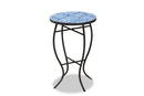 Seraphin Black Metal and Blue Glass Plant Stand Baxton