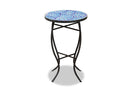 Seraphin Black Metal and Blue Glass Plant Stand Baxton