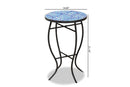 Seraphin Black Metal and Blue Glass Plant Stand Baxton