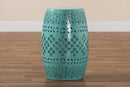 Layton Teal Finished Metal Outdoor Side Table Baxton