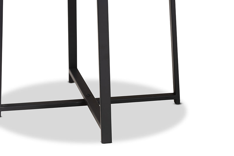 Dion Modern Industrial Black Finished Metal Outdoor Side Table