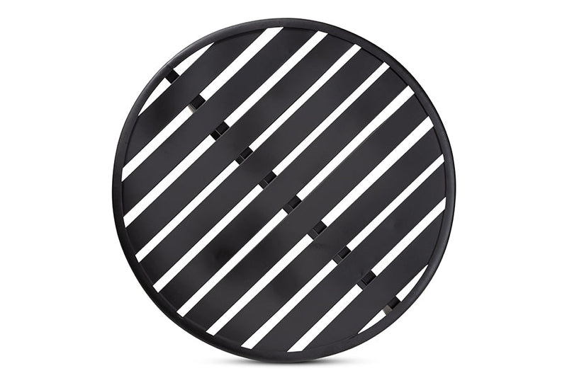 Dion Black Finished Metal Outdoor Side Table Baxton