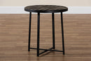 Dion Black Finished Metal Outdoor Side Table Baxton