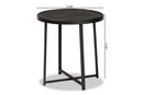 Dion Black Finished Metal Outdoor Side Table Baxton