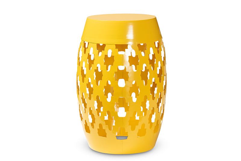 Estera Modern and Contemporary Yellow Finished Metal Outdoor Side Table