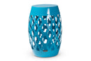 Estera Blue Finished Metal Outdoor Side Table Baxton