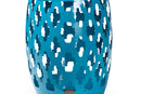Estera Blue Finished Metal Outdoor Side Table Baxton